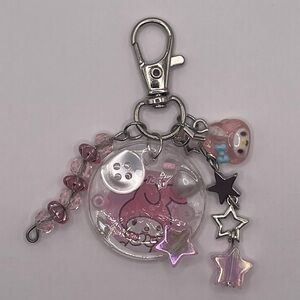 My Melody Pink and Silver Keychain with Charms